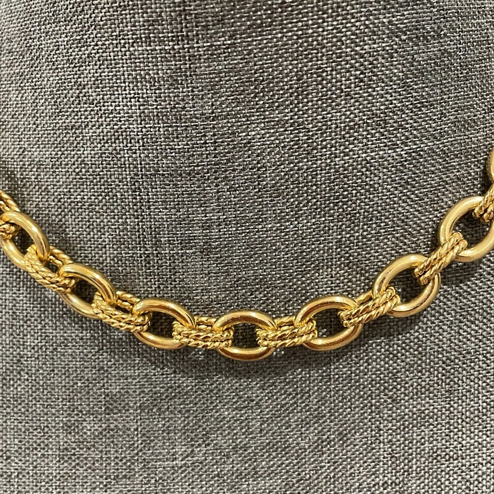 Milor Stainless Steel Gold-Tone Rope Link Chunky Necklace - Picture 4 of 16